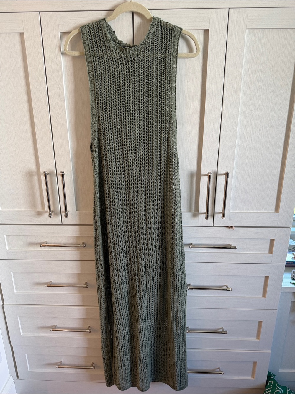 rag & bone Riley Crochet Knit Sage Sleeveless Maxi Dress